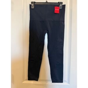 Spanx Look At Me Now Cropped Leggings Port Navy XL l High Waist Seamless NWT